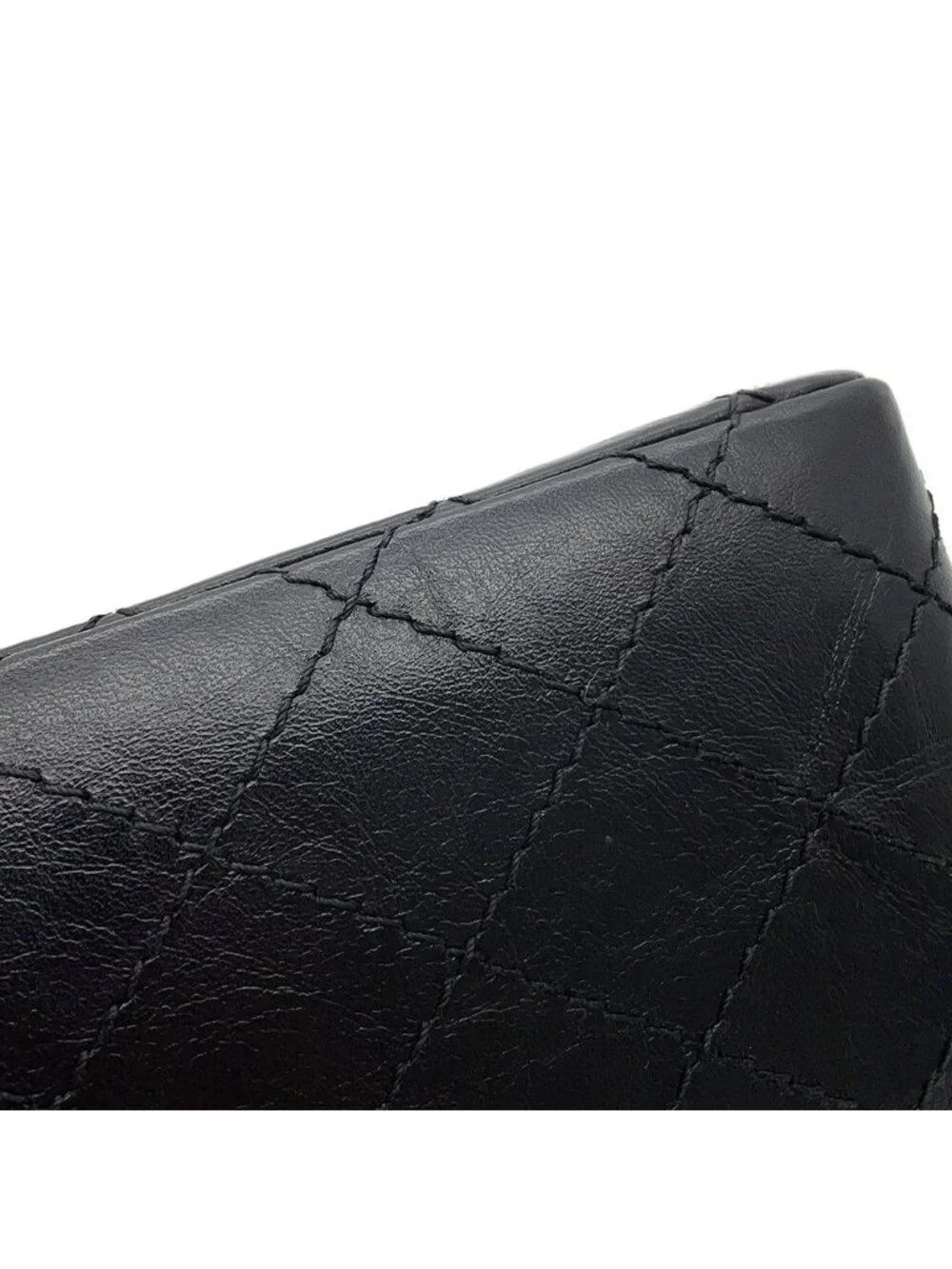 Chanel Chain Shoulder Bag Quilted 2.55 Mini Aged Calf Leather Black